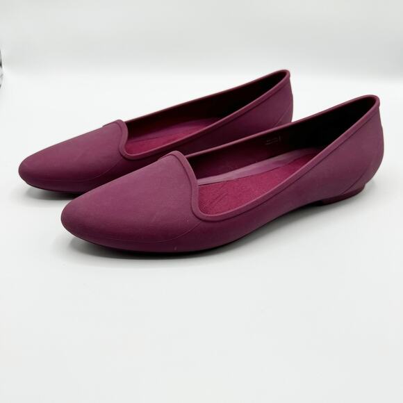 CROCS Shoes - Crocs Eve Ballet Iconic Comfort Pointed Flats Magenta Pink Slip On Size 9
